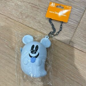 Tokyo Disney blue ghost coin purse keychain NWT